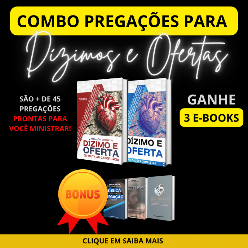 COMBO VOLUME 1 E  2 - DÍZIMO E OFERTA - DE VOLTA AO GASOFILÁCIO -COMBO DE PREGAÇÕES